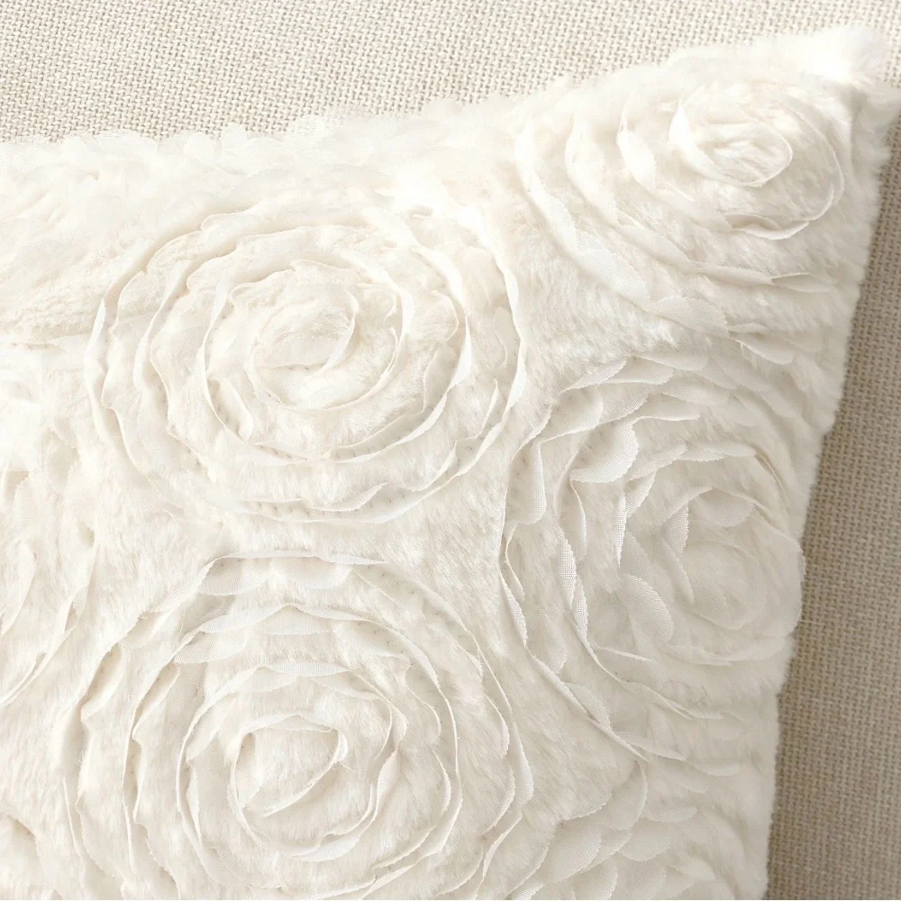 Cream Pottery Barn x Loveshackfancy Organza Rosette Pillow Cover NWT Cottagechic